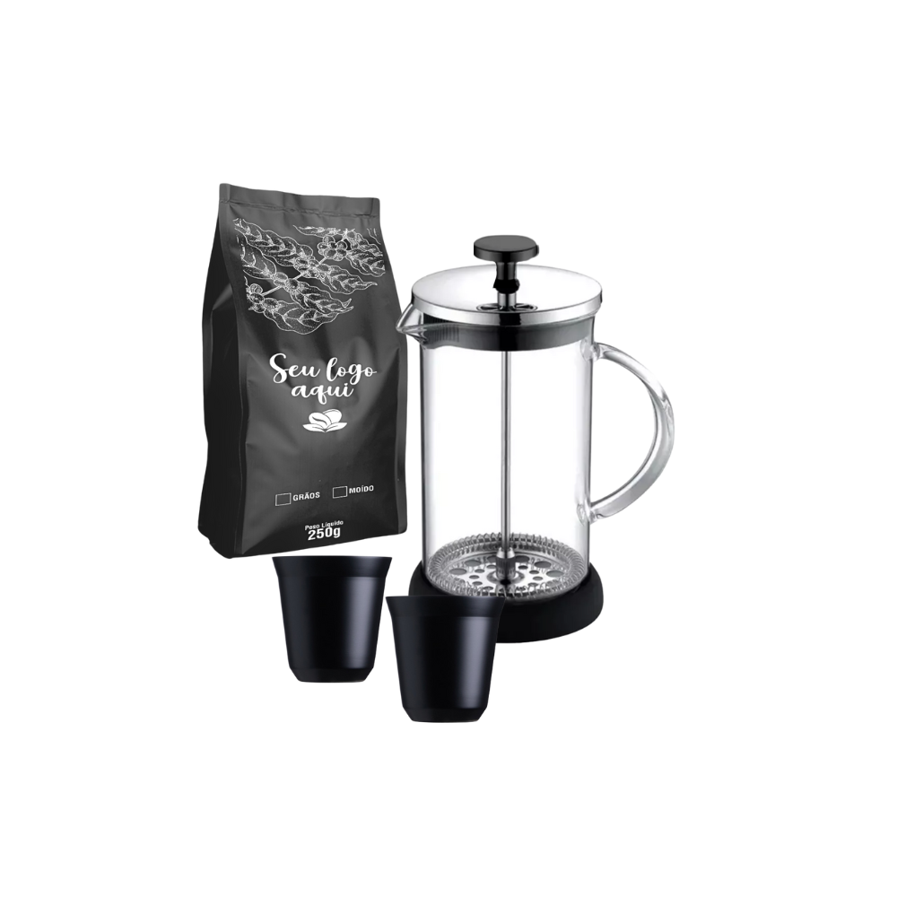 Miniatura de imagem do produto Kit Café Prensa Francesa de Vidro 350ml 4 peças