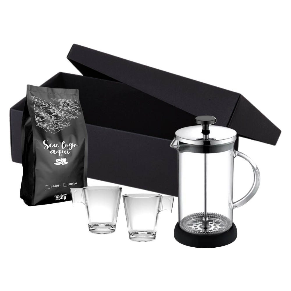 Miniatura de imagem do produto Kit Café Prensa Francesa de Vidro 350ml 4 peças