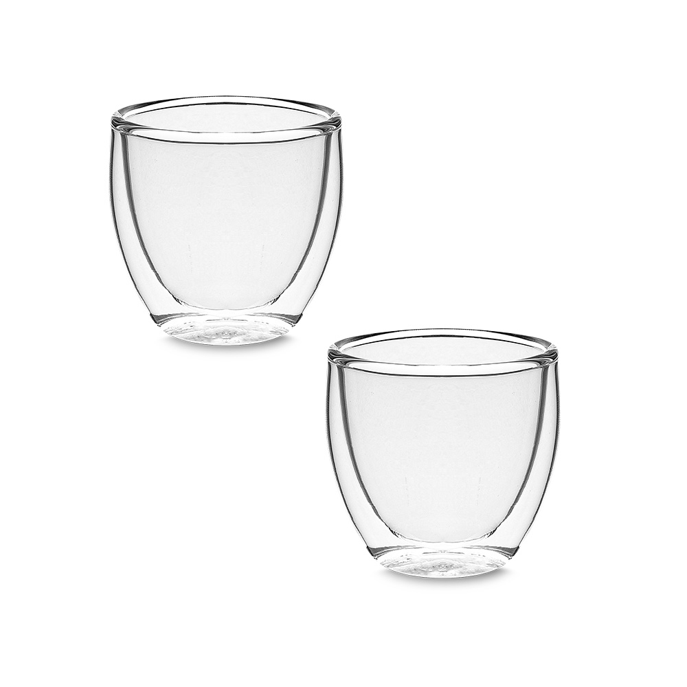 Miniatura de imagem do produto Kit Copo de Café de Vidro Parede Dupla 80ml