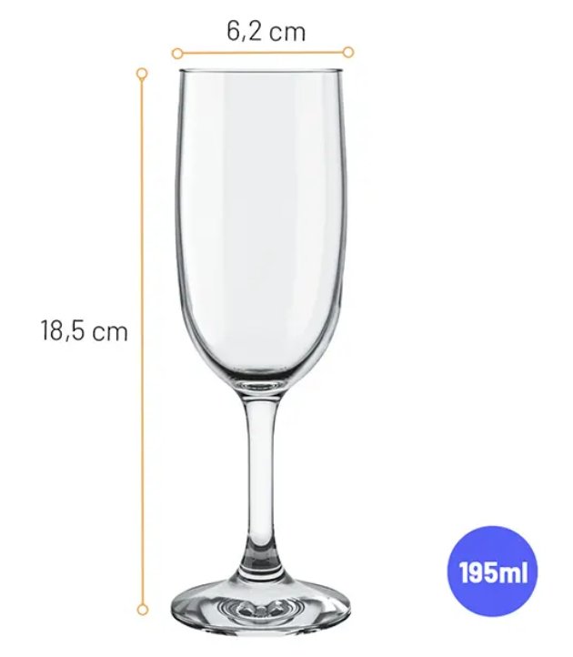Miniatura de imagem do produto Taça para Champagne de vidro 195ml