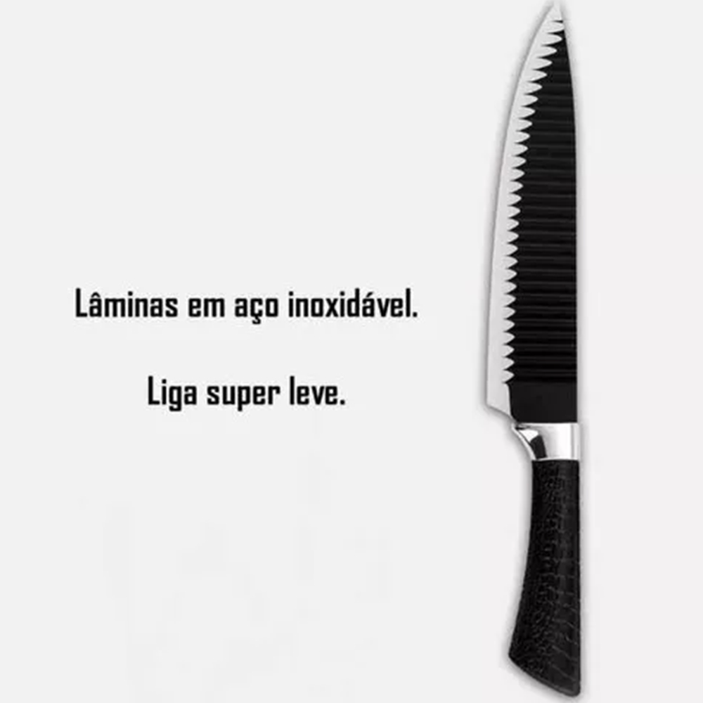 Miniatura de imagem do produto Conjunto de Facas de Revestimento Antiaderente C/ 6 peças de Aço Inoxidável