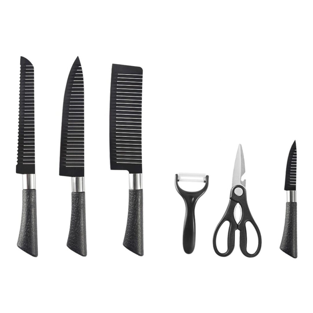 Conjunto de Facas de Revestimento Antiaderente C/ 6 peças de Aço Inoxidável