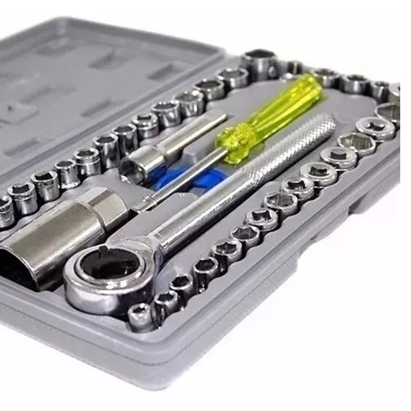 Miniatura de imagem do produto Kit Ferramentas Jogo de Chaves Soquetes Sextavado Com Catraca 40 Pçs + Maleta