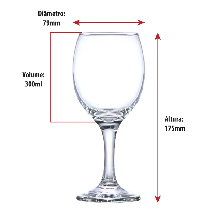 Miniatura de imagem do produto Taça de Vidro Para Vinho 250ml