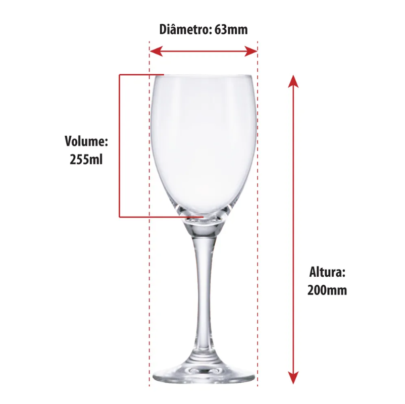 Miniatura de imagem do produto Taça de Cristal Para Vinho 255ml