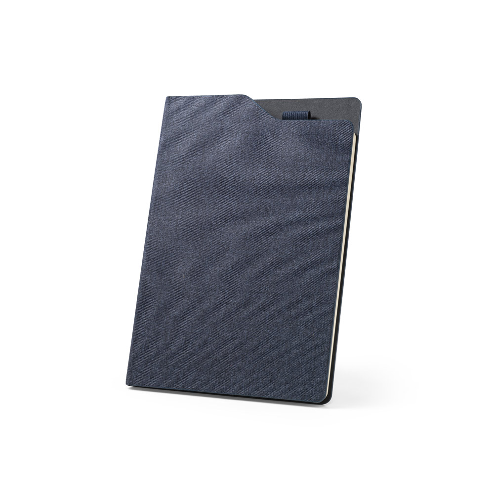 Miniatura de imagem do produto Caderno A5 de capa dura em tecido poliéster 100% reciclado (100% rPET) com folhas pautadas