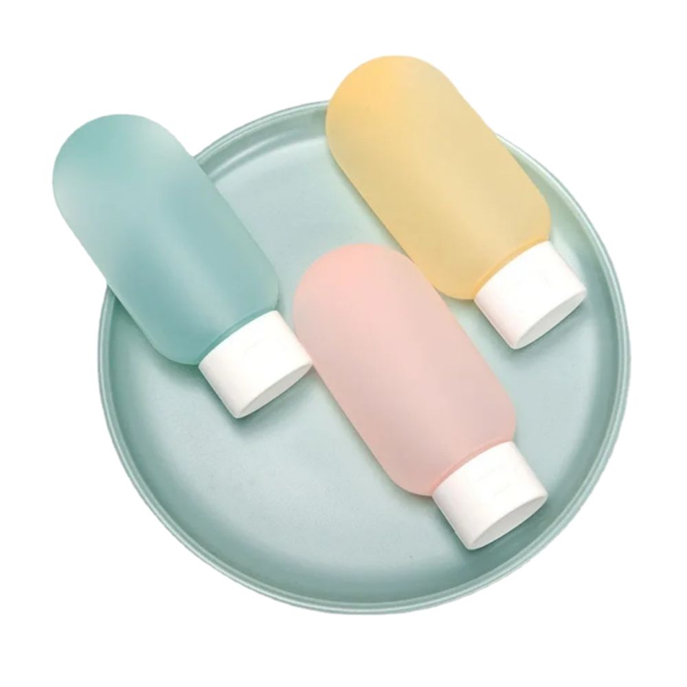 Imagem do produto Kit Viagem de Silicone 3 Peças – Porta Shampoo, Condicionador e Sabonete 60ml