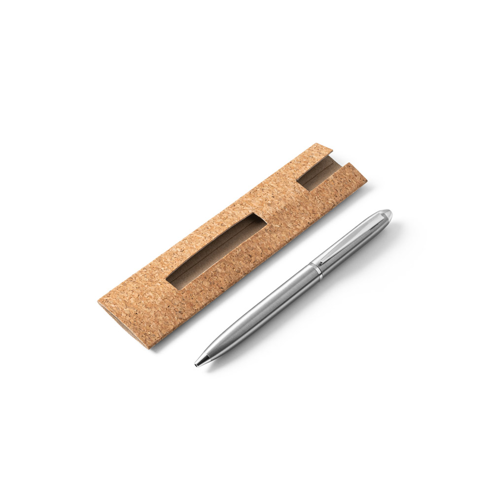 Miniatura de imagem do produto Esferográfica com corpo em aço inox 53% reciclado com clipe e mecanismo twist