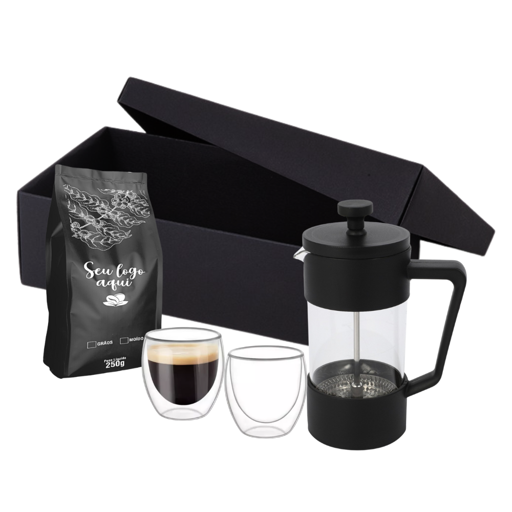 Miniatura de imagem do produto Kit Café Prensa Francesa de Vidro e Plástico 350ml 4 peças
