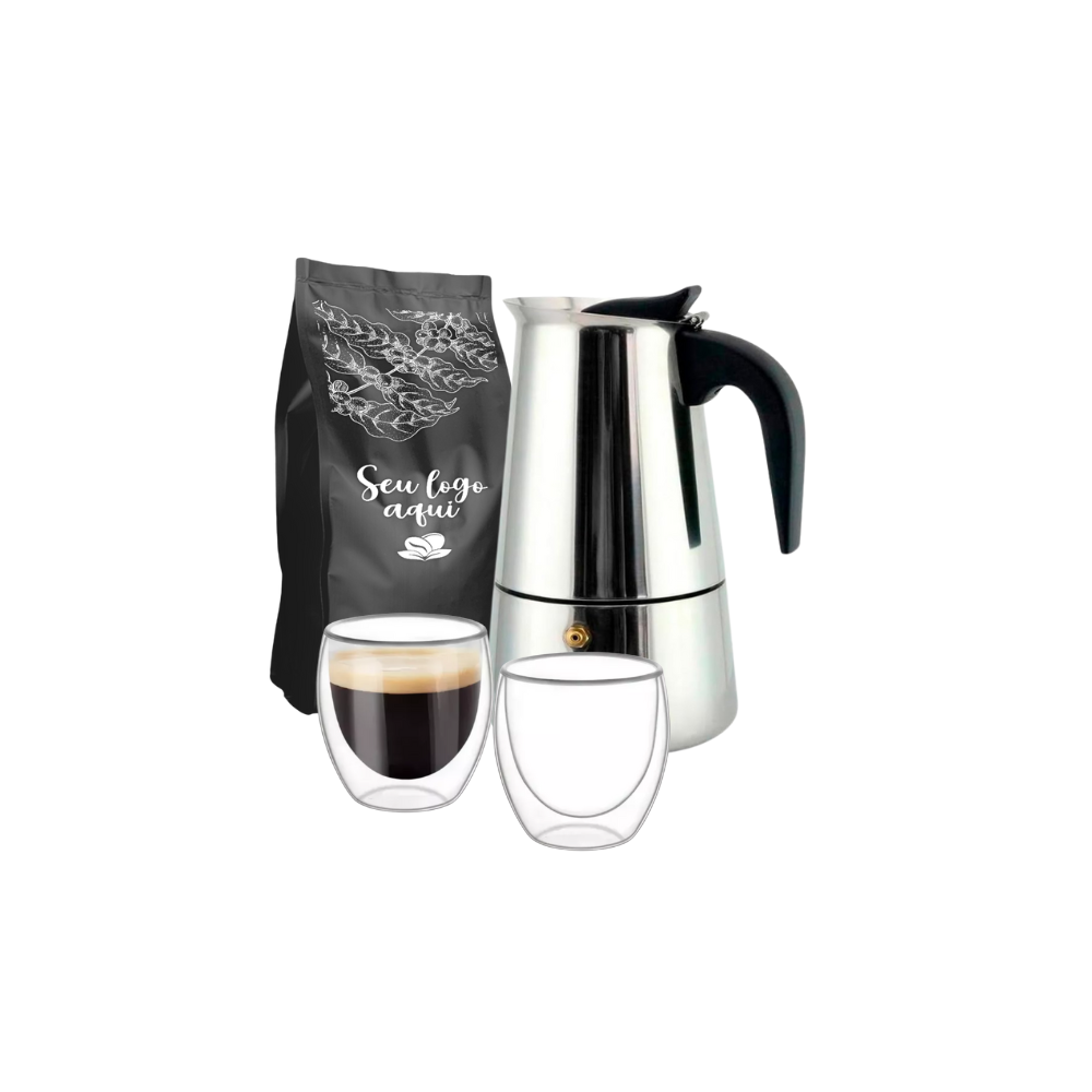 Miniatura de imagem do produto Kit Café Cafeteira Italiana de Inox 200ml 4 peças