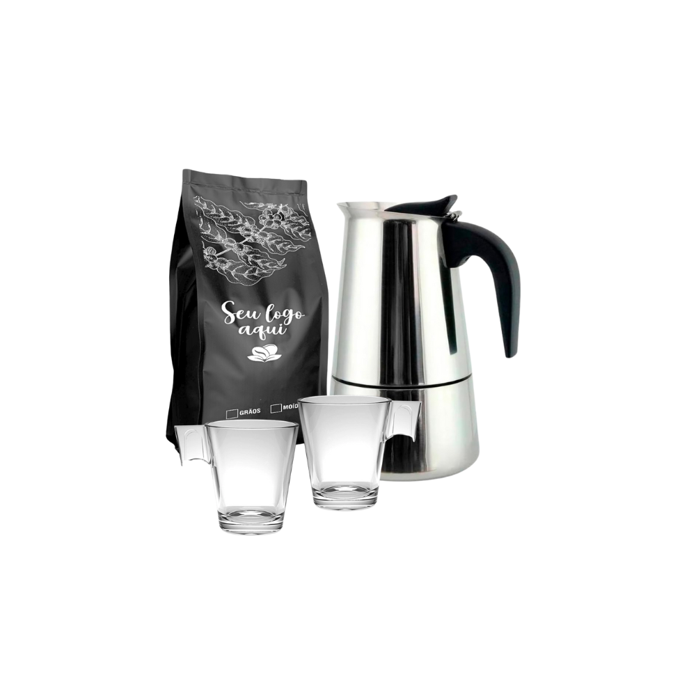 Miniatura de imagem do produto Kit Café Cafeteira Italiana de Inox 200ml 4 peças