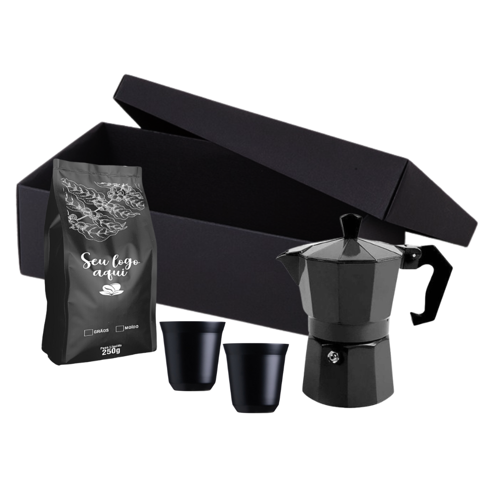 Kit Café Cafeteira Italiana de Alumínio 200ml 4 peças