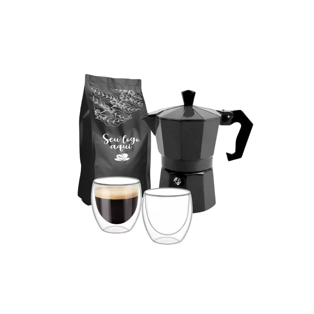Miniatura de imagem do produto Kit Café Cafeteira Italiana de Alumínio 200ml 4 peças