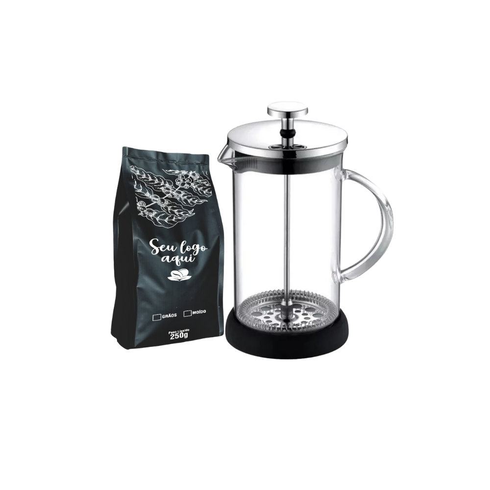 Miniatura de imagem do produto Kit Café Prensa Francesa de Vidro 350ml 2 peças
