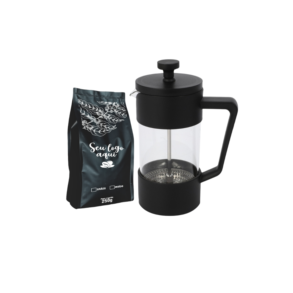 Miniatura de imagem do produto Kit Café Prensa Francesa de Vidro e Plástico 350ml 2 peças