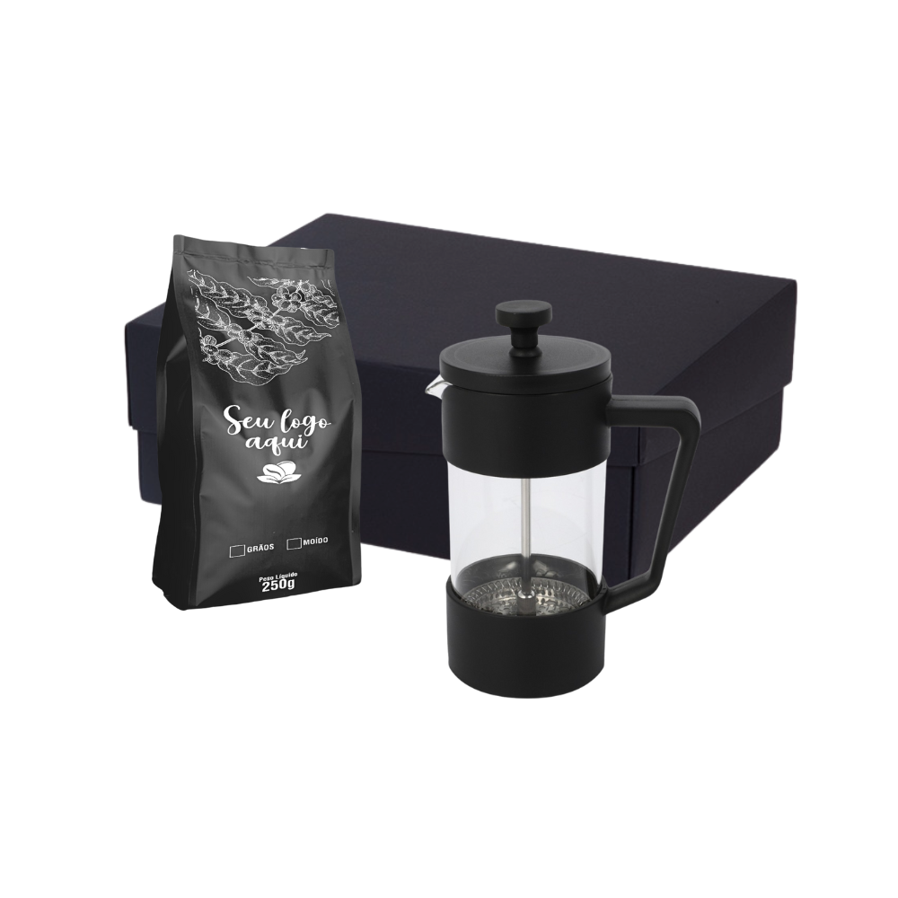 Imagem do produto Kit Café Prensa Francesa de Vidro e Plástico 350ml 2 peças