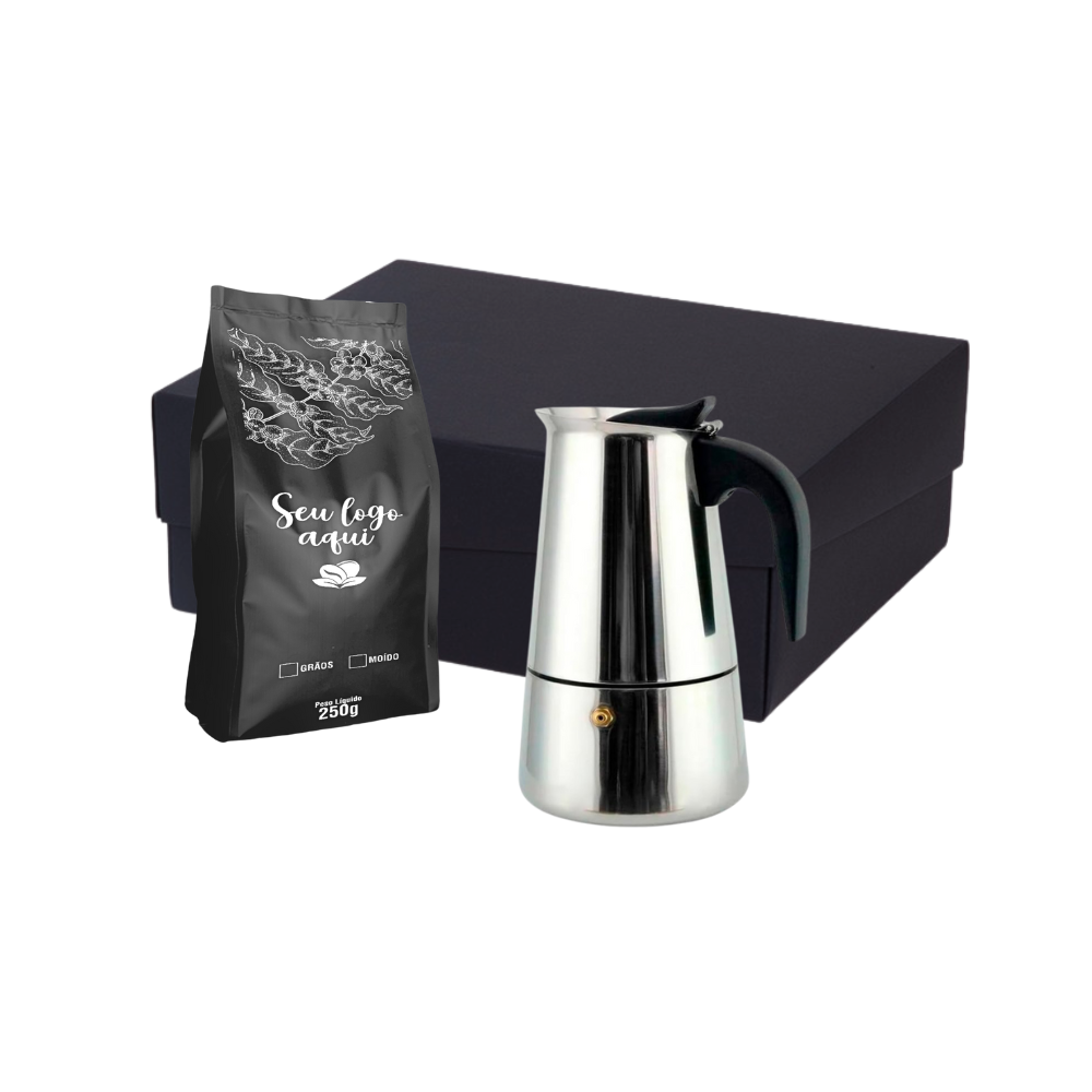 Imagem do produto Kit Café Cafeteira Italiana de Inox 200ml 2 peças
