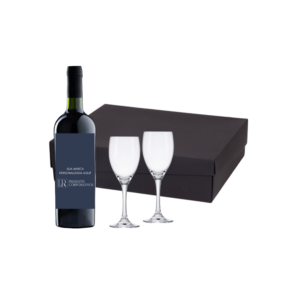 Imagem do produto Kit Vinho 750ml e 2 Taças de Cristal