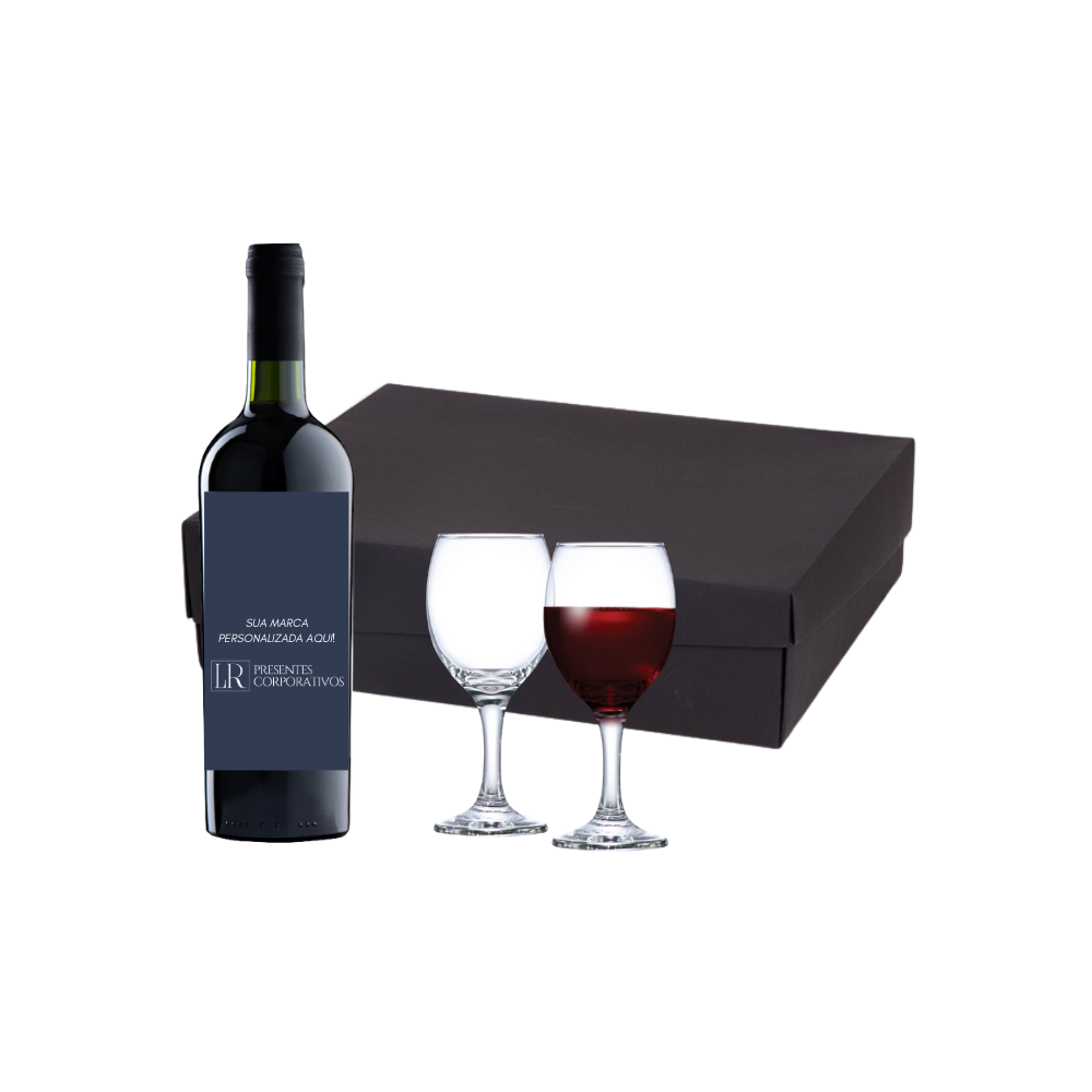 Imagem do produto Kit Vinho 750ml e 2 Taças de Vidro